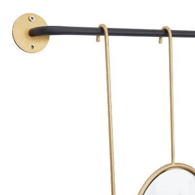 Metal Wall Mirror With Hanging Rod Gold - CosmoLiving By Cosmopolitan 4 Metal Wall Mirror With Hanging Rod Gold - CosmoLiving By Cosmopolitan - Image 4