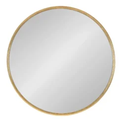 24" X 24" Caskill Round Framed Decorative Wall Mirror Gold - Kate & Laurel All Things Decor