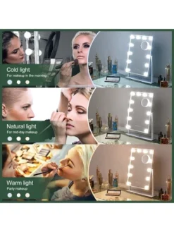 Fenchilin Lighted Hollywood Makeup Vanity Mirror With Smart Touch Control, 3 Color Options, Dimmable Light, 10X Magnification And 360 Degree Rotation -Umbra Home Decor Shop GUEST 641acbe8 ab61 4cad bc30 9a06ee037b24