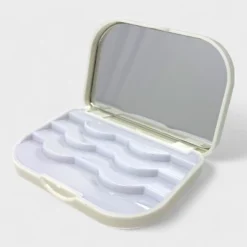 Spa Essentials False Eyelash Organizer Case With Mirror Mini Empty Eyelashes Travel Storage Box - Holds 3 Pairs - White -Umbra Home Decor Shop GUEST 64754e36 740b 49f4 8d7e 01832a88cd7a