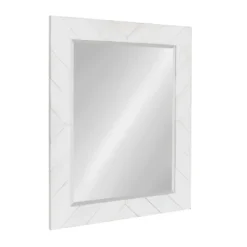 24" X 30" Rost Pieced Wood Framed Wall Mirror White - DesignOvation