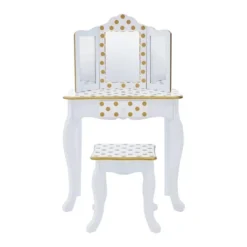 Fashion Polka Dot Gisele Play Vanity Set With Led Mirror White/Gold - Teamson Kids -Umbra Home Decor Shop GUEST 65055718 9fd1 44a2 9e6d 7361695112e8