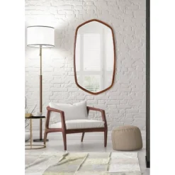 20" X 36" McLean Oval Wall Mirror Walnut Brown - Kate & Laurel All Things Decor -Umbra Home Decor Shop GUEST 650ed3da 8eea 48d2 bcba 1a057b50c1c9