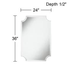 Noble Park Brix Rectangular Cut Corners Vanity Wall Mirror Beveled Edge Frameless 24" Wide For Bathroom Bedroom Living Room Home Office Entryway House -Umbra Home Decor Shop GUEST 65269cd3 6b99 4270 9a7a f3a8dbfcc9fd