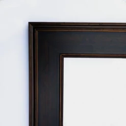 Amanti Art Mezzanine Espresso Petite Bevel Wood Bathroom Wall Mirror 31.5 X 25.5 In.