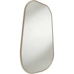 Possini Euro Design Reuleaux Rectangular Vanity Wall Mirror Modern Curved Corner Champagne Gold Frame 26" Wide For Bathroom Bedroom Living Room Office -Umbra Home Decor Shop GUEST 65c2a12c 0c29 4eb5 8405 898d70b9c579