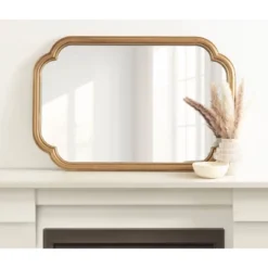 Kate & Laurel All Things Decor 24"X36" Glenby Scallop Wall Mirror Gold 13 Kate & Laurel All Things Decor 24"X36" Glenby Scallop Wall Mirror Gold -Umbra Home Decor Shop GUEST 65e1af64 3a04 4b5a a3b0 f0fc41f356a5