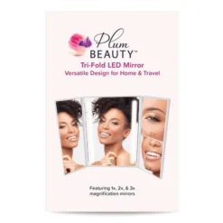 Plum Beauty Foldable LED Lighted Mirror Beauty Tool - 1ct