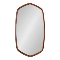 20" X 36" McLean Oval Wall Mirror Walnut Brown - Kate & Laurel All Things Decor