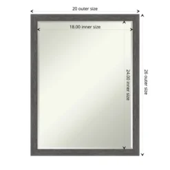 Amanti Art Pinstripe Plank Grey Thin Petite Bevel Bathroom Wall Mirror 26 X 20 In. -Umbra Home Decor Shop GUEST 66707823 6025 45e5 9b2c 439c140dcd32
