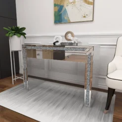 Glam Mirror And Glass Console Table Desk Silver - Olivia & May -Umbra Home Decor Shop GUEST 66a10a9f 0b46 4716 b00d 5e2645d99aa4