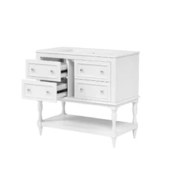 ModernLuxe 36'' Bathroom Vanity Set With Medicine Mirror Cabinet, Ceramic Sink & 4 Drawers, Solid Wood Frame Storage Cabinet, Beige/White -Umbra Home Decor Shop GUEST 67ca8628 3a09 4264 a19b ff41e92c9435