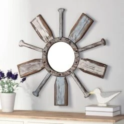 Montauk Weathered Boat Paddle Wall Mirror White/Blue - StyleCraft -Umbra Home Decor Shop GUEST 67ef2b6e 226a 416a 8b62 12db9987c7b4