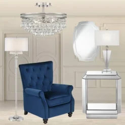 Noble Park Pajaro Cut Corner Oval Vanity Wall Mirror Modern Beveled Edge Mirrored Frame 27 1/2" Wide For Bathroom Bedroom Living Room Office House -Umbra Home Decor Shop GUEST 6825c309 65eb 409f 90a8 c62f156593b2