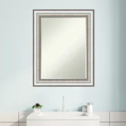 Amanti Art Salon Silver Petite Bevel Bathroom Wall Mirror 29.25 X 23.25 In. -Umbra Home Decor Shop GUEST 693542d3 de00 4bc6 8b14 7625871efc74