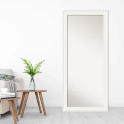 30" X 66" Non-Beveled Ridge White Full Length Floor Leaner Mirror - Amanti Art -Umbra Home Decor Shop GUEST 694631a8 629c 4d55 a0c7 26938a67bf70