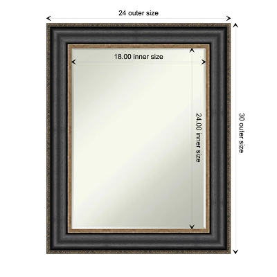 Amanti Art Thomas Black Bronze Petite Bevel Bathroom Wall Mirror 29.75 X 23.75 In. 3 Amanti Art Thomas Black Bronze Petite Bevel Bathroom Wall Mirror 29.75 X 23.75 In. - Image 3