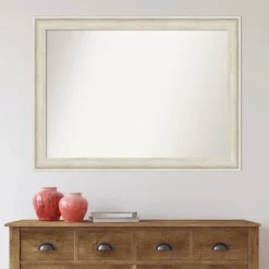 43" X 32" Non-Beveled Regal Birch Cream Bathroom Wall Mirror - Amanti Art: Rectangle, Polystyrene Frame, Wall Mounted -Umbra Home Decor Shop GUEST 698e144e 6d25 44b2 abc2 483f2314dcc8
