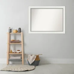 44" X 33" Non-Beveled Eva Bathroom Wall Mirror White - Amanti Art -Umbra Home Decor Shop GUEST 69a0e7e5 4d09 463e aec3 f6194865fa6d