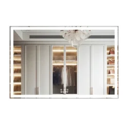 60"X40"Oversized LED Bathroom Mirror Rectangle Wall Mirror,Wall Mounted Mirror With 3 Color Modes Aluminum Frame Large Wall Mirror-The Pop Home -Umbra Home Decor Shop GUEST 69a905ab 8467 45ce 900b 98d325d12b60