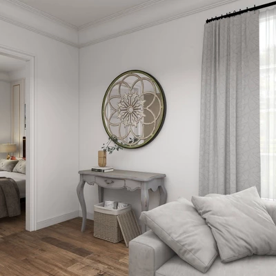 Wood Floral Medallion Wall Mirror White - Olivia & May 13 Wood Floral Medallion Wall Mirror White - Olivia & May - Image 13