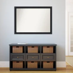 42" X 31" Non-Beveled Nero Black Wood Wall Mirror - Amanti Art: Modern Rectangular, Includes Mounting Hardware -Umbra Home Decor Shop GUEST 69ac1b72 3022 45b9 a329 7b1a0af27447