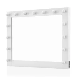 2pc Grayde 3 Drawer Vanity Table And Mirror Set With Bulbs And USB Ports Luminous White - MiBasics -Umbra Home Decor Shop GUEST 69b318eb aeea 4880 a698 77c7f7464482