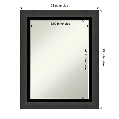 Amanti Art Tuxedo Black Petite Bevel Bathroom Wall Mirror 29 X 23 In. 3 Amanti Art Tuxedo Black Petite Bevel Bathroom Wall Mirror 29 X 23 In. - Image 3