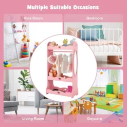 Costway Kids Dress Up Storage Hanging Armoire Dresser Pretend Costume Closet W/ Mirror -Umbra Home Decor Shop GUEST 6a128602 b424 41a5 b74a 2a1b5d6c6b85