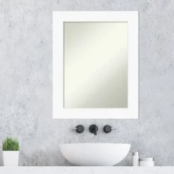 24" X 30" Non-Beveled Cabinet Bathroom Wall Mirror White - Amanti Art -Umbra Home Decor Shop GUEST 6a431755 db54 4d01 a19e da181b3be472