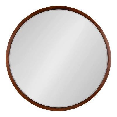 30" McLean Round Wall Mirror Walnut Brown - Kate & Laurel All Things Decor 1 30" McLean Round Wall Mirror Walnut Brown - Kate & Laurel All Things Decor