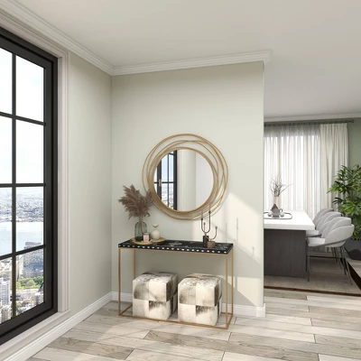 Metal Wall Mirror With Overlapping Ring Frame Gold - Olivia & May 8 Metal Wall Mirror With Overlapping Ring Frame Gold - Olivia & May - Image 8