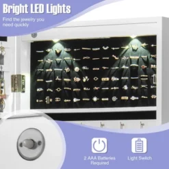 Costway Mirror Jewelry Cabinet With Full Length Clear Mirror & Internal LED Lights Hooks -Umbra Home Decor Shop GUEST 6a5a6a27 2e7a 43a5 a8b2 da71bb8e68d5