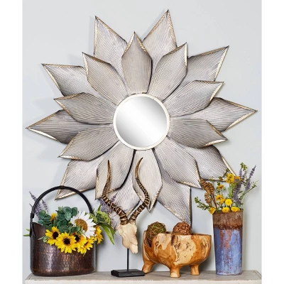 Metal Starburst Wall Mirror Light Brown - Olivia & May 1 Metal Starburst Wall Mirror Light Brown - Olivia & May