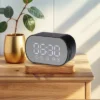 REGALWOVEN Digital Mirror FM Radio Speaker Small Dual Alarm Clock 3.3 X 2 X 1.6 Inches