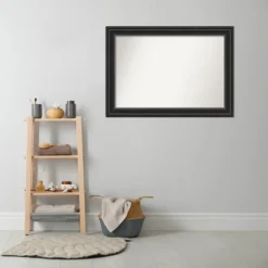42" X 30" Non-Beveled Ridge Black Bathroom Wall Mirror - Amanti Art -Umbra Home Decor Shop GUEST 6b79e889 eeb2 4bca 8630 0cbcbbcabdfe