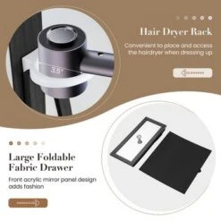 Tangkula 360° Swivel Jewelry Cabinet W/ Mirror Jewelry Storage Organizer Built-in Lights Black -Umbra Home Decor Shop GUEST 6b99179c a7b2 4612 a323 7c980f667d16