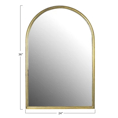 Arched Metal Wall Mirror Gold - Storied Home 5 Arched Metal Wall Mirror Gold - Storied Home - Image 5