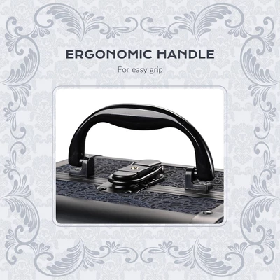 Byootique Makeup Train Case Cosmetic Organizer W/ Mirror Artist 5 Byootique Makeup Train Case Cosmetic Organizer W/ Mirror Artist - Image 5