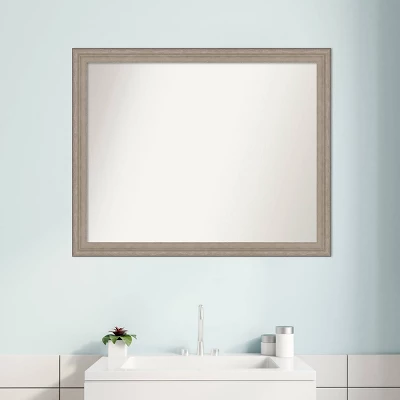 31" X 25" Non-Beveled Curve Wood Bathroom Wall Mirror Gray Wash - Amanti Art 7 31" X 25" Non-Beveled Curve Wood Bathroom Wall Mirror Gray Wash - Amanti Art - Image 7