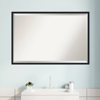 Amanti Art 37" X 25" Lucie Framed Bathroom Vanity Wall Mirror Black : Modern Rectangle, No Assembly Required 4 Amanti Art 37" X 25" Lucie Framed Bathroom Vanity Wall Mirror Black : Modern Rectangle, No Assembly Required - Image 4