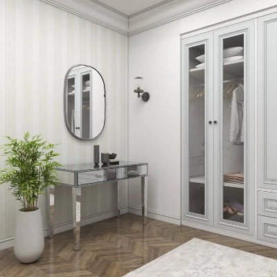 Glam Mirror And Wood Console Table Desk Silver - Olivia & May 16 Glam Mirror And Wood Console Table Desk Silver - Olivia & May - Image 16