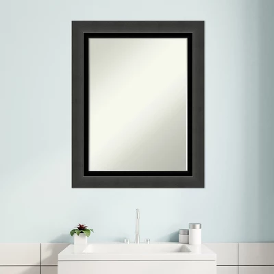 Amanti Art Tuxedo Black Petite Bevel Bathroom Wall Mirror 29 X 23 In. 5 Amanti Art Tuxedo Black Petite Bevel Bathroom Wall Mirror 29 X 23 In. - Image 5
