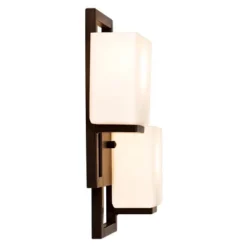 Possini Euro Design Modern Wall Light Bronze 15 1/2" Square Glass Sconce Fixture For Bathroom Side Of Mirror Hallway -Umbra Home Decor Shop GUEST 6eaa79df 2dc4 4337 b647 e28c95dbda20