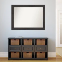 44" X 33" Non-Beveled Rustic Plank Espresso Bathroom Wall Mirror - Amanti Art -Umbra Home Decor Shop GUEST 6ec5e7fd 263a 47ce abee 24a435bbcf61