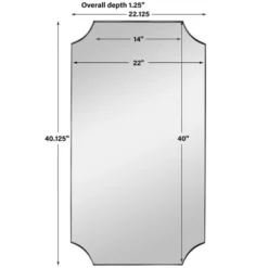 Uttermost Lennox Nickel Scalloped Corner Wall Mirror – 22"x40" Rectangular Accent -Umbra Home Decor Shop GUEST 6ed5acc4 f74e 4f4f 858e 8029e2d9f8a4