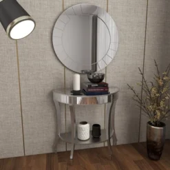 Set Of 2 Glam Fir Console Tables With Mirror White - Olivia & May 29 Set Of 2 Glam Fir Console Tables With Mirror White - Olivia & May -Umbra Home Decor Shop GUEST 6ef386c5 2e4f 4353 a959 8077c5f150e5