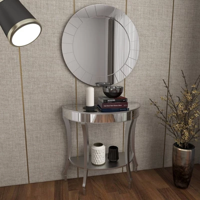 Set Of 2 Glam Fir Console Tables With Mirror White - Olivia & May 12 Set Of 2 Glam Fir Console Tables With Mirror White - Olivia & May - Image 12