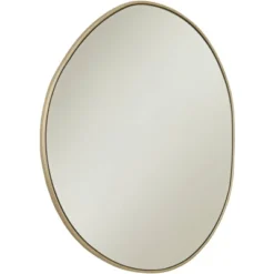 Possini Euro Design Rorschach Uneven Round Vanity Wall Mirror Modern Champagne Frame 30" Wide For Bathroom Bedroom Living Room Office Entryway House -Umbra Home Decor Shop GUEST 6f4b091e d286 469e b1e9 f79582688f46