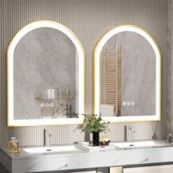 36x24 Inch Arch LED Bathroom Mirror Metal Frame 3 Colors Dimming Wall Anti-fog -Umbra Home Decor Shop GUEST 7089c931 c289 4914 8a94 eb314e0d96a0